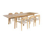 Voir la diapositive 1 : SWEEEK Table de jardin extensible bois d'acacia + 6 assises en résine couleur naturel Palena + Cerina