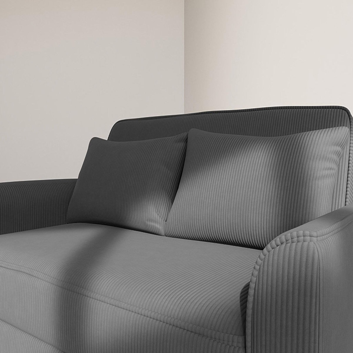 BEST MOBILIER Ernest - canapé droit 2 places convertible en velours côtelé