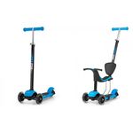 MILLY MALLY Porteur Trottinette 3 en 1 LITTLE STAR Bleu - Scooter évolutif pour enfants