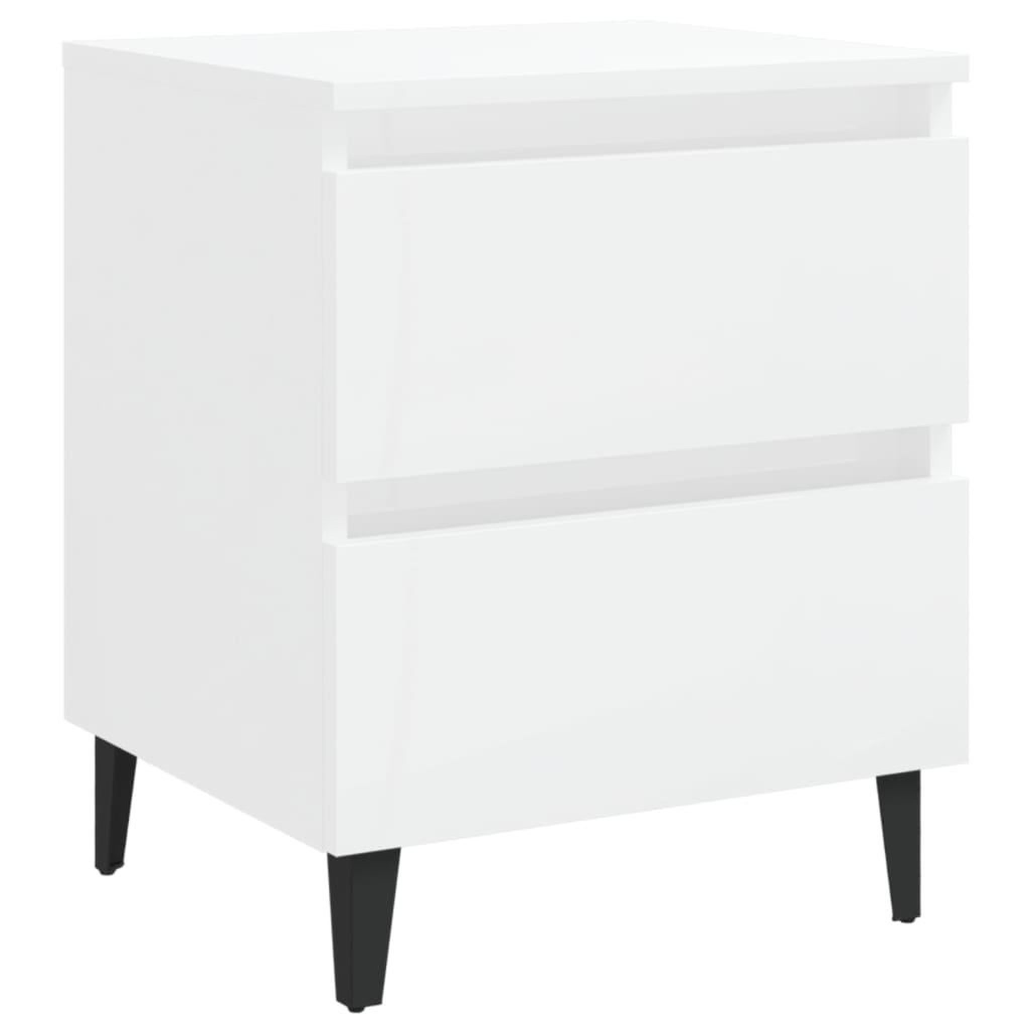 Voir la diapositive 3 : VIDAXL Tables de chevet 2 pcs blanc brillant bois d'ingenierie