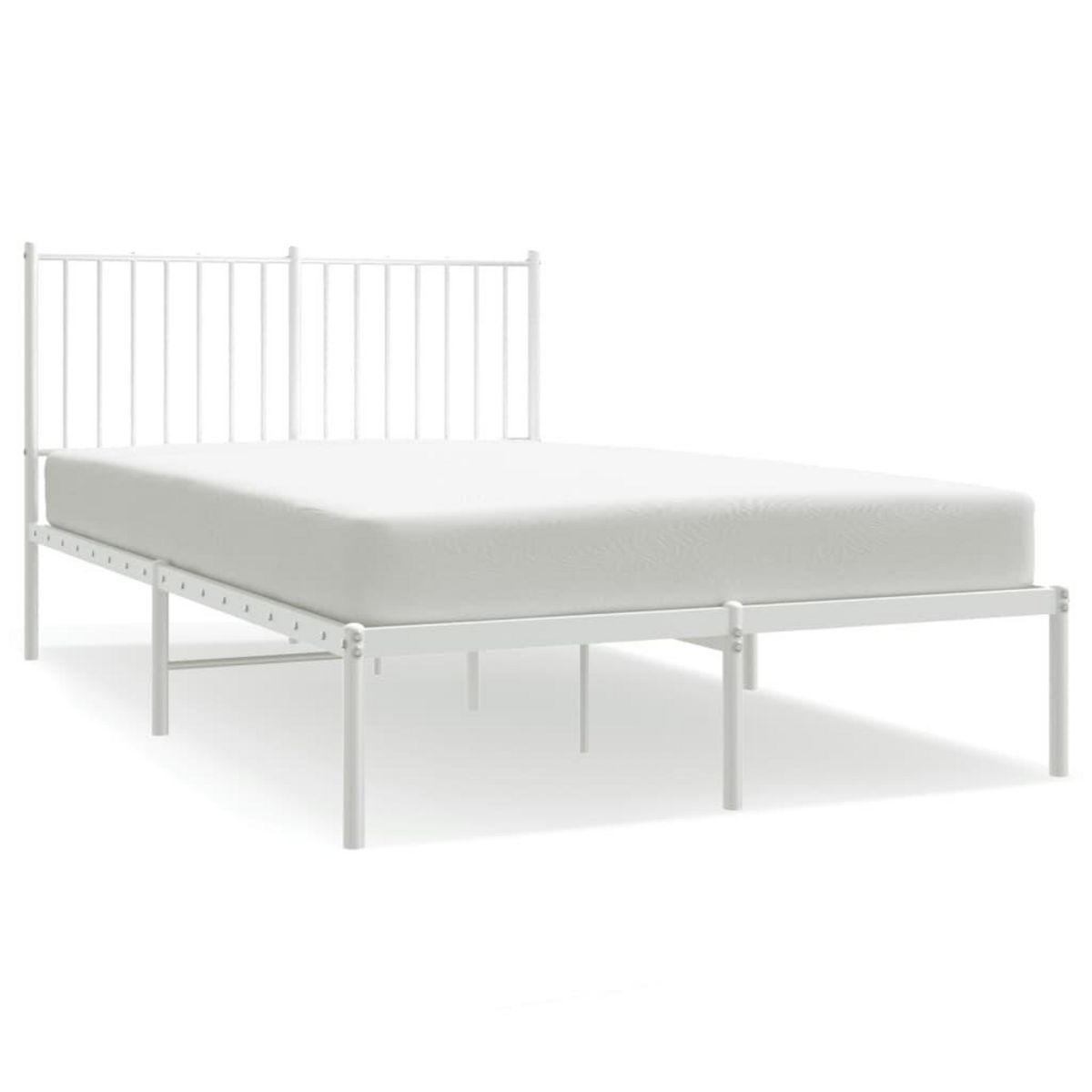 VIDAXL Cadre de lit metal sans matelas et tete de lit blanc 120x190 cm