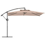 OUTSUNNY Parasol déporté carré 3 x 3 m réglable piètement croix manivelle tissu haute densité 180g/m² UPF50+ kaki