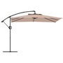 Voir la diapositive 1 : OUTSUNNY Parasol déporté carré 3 x 3 m réglable piètement croix manivelle tissu haute densité 180g/m² UPF50+ kaki