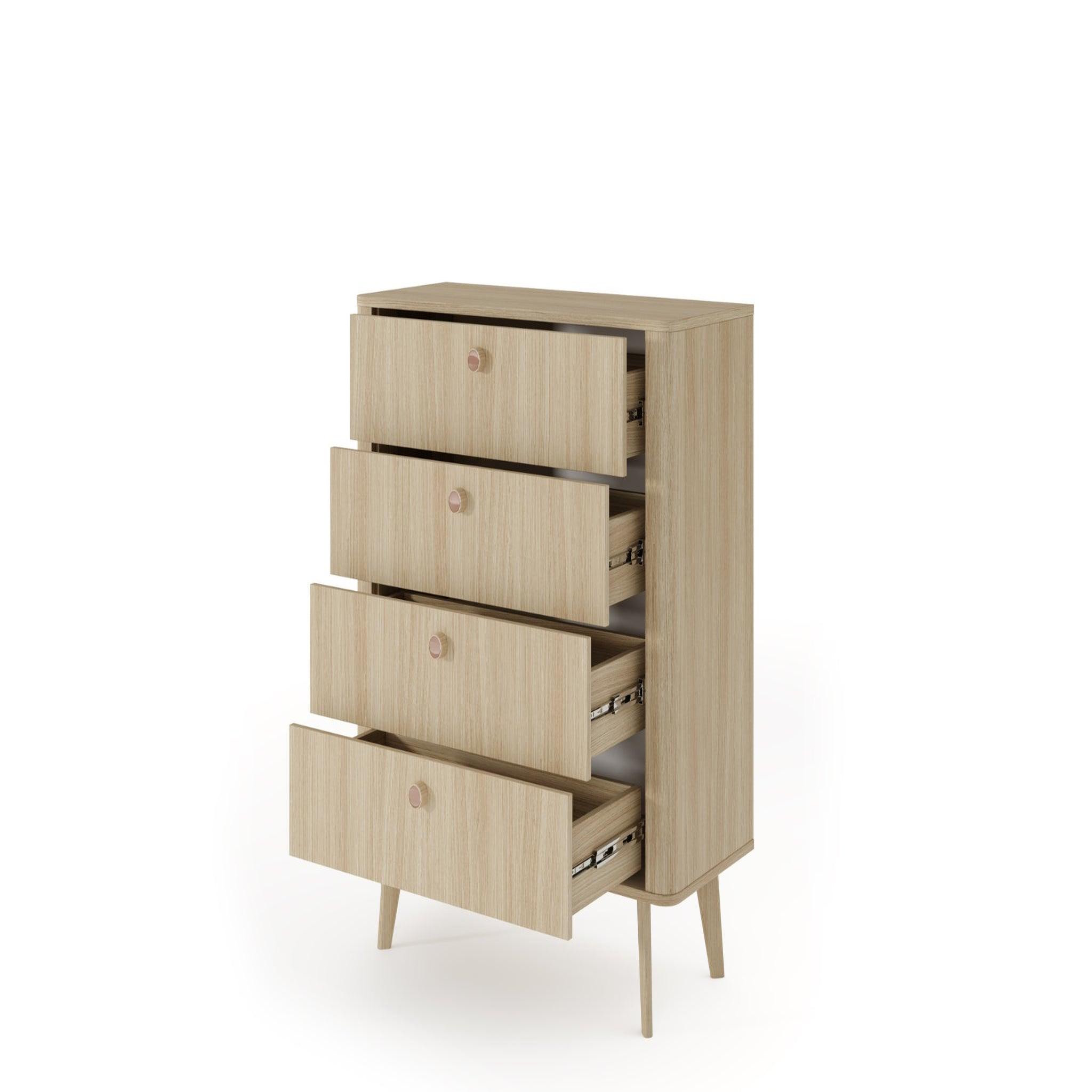 Voir la diapositive 6 : CASANOVA PARIS Elora - commode 88cm en panneau de particules laminé - chêne clair