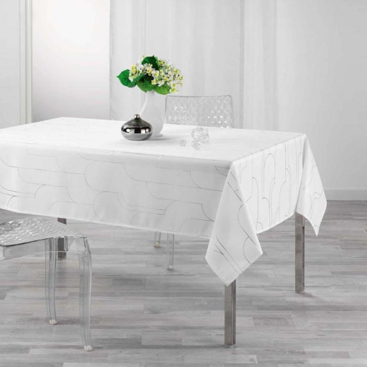 Paris Prix Nappe Imprimée  Domea  150x300cm Blanc