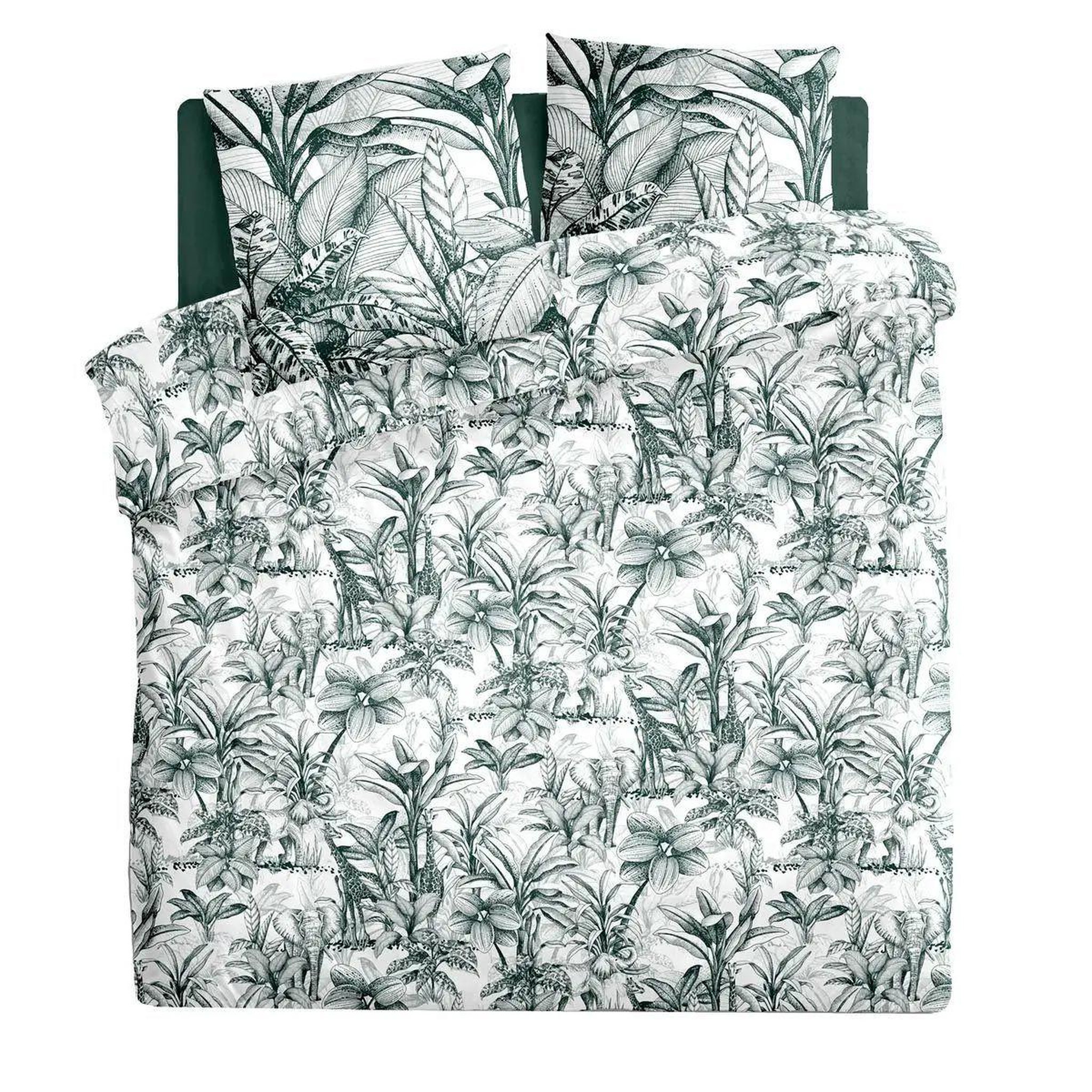 Voir la diapositive 2 : ATMOSPHERA Parure de lit 3 pièces  joie tropik  240x220cm vert