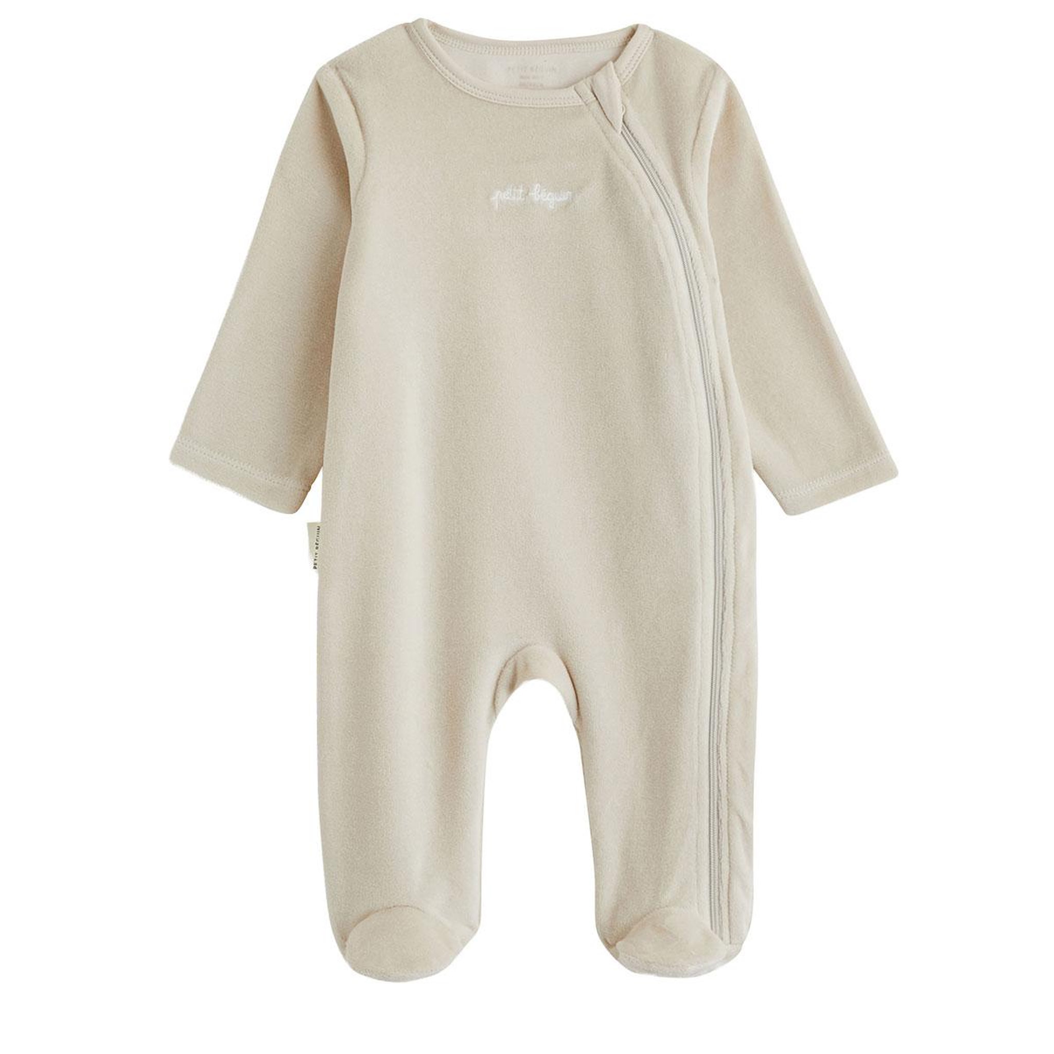Voir la diapositive 3 : PETIT BEGUIN Lot de 2 pyjamas bébé en velours ouverture zippée