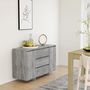 Voir la diapositive 1 : VIDAXL Buffet avec 3 tiroirs sonoma gris 120x41x75cm bois d'ingenierie