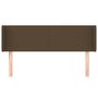 Voir la diapositive 3 : VIDAXL Tete de lit avec oreilles Marron Fonce 147x16x78/88 cm Tissu