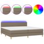 Voir la diapositive 2 : VIDAXL Sommier a lattes de lit et matelas et LED Taupe 200x200cm Tissu