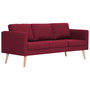 Voir la diapositive 2 : VIDAXL Canape a 3 places Tissu Rouge bordeaux