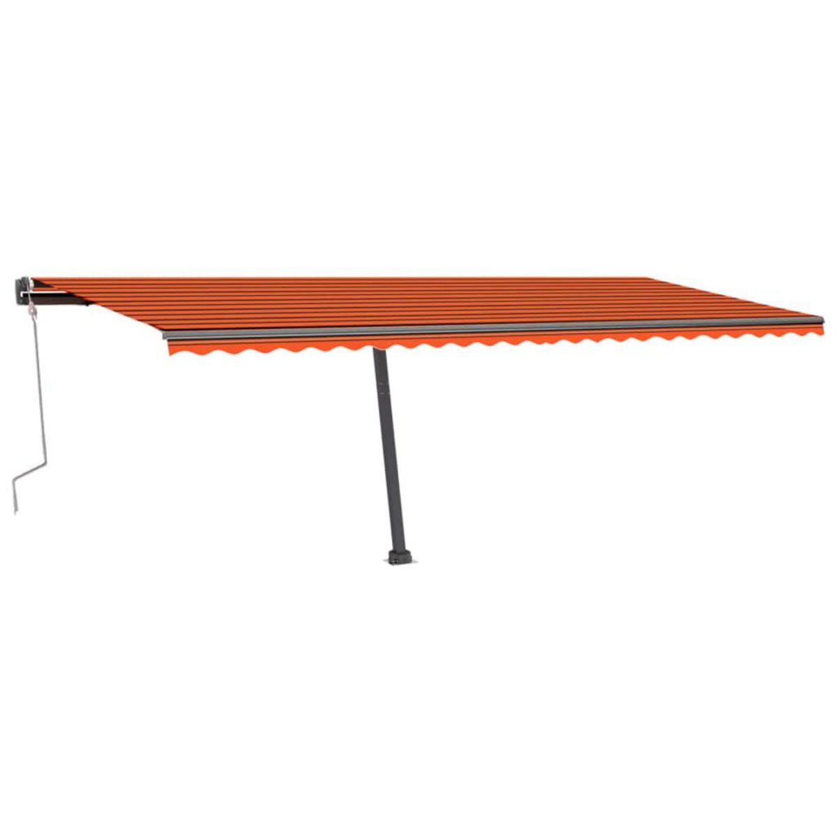 VIDAXL Auvent manuel retractable avec LED 600x300 cm Orange et marron