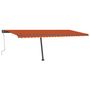 Voir la diapositive 3 : VIDAXL Auvent manuel retractable avec LED 600x300 cm Orange et marron