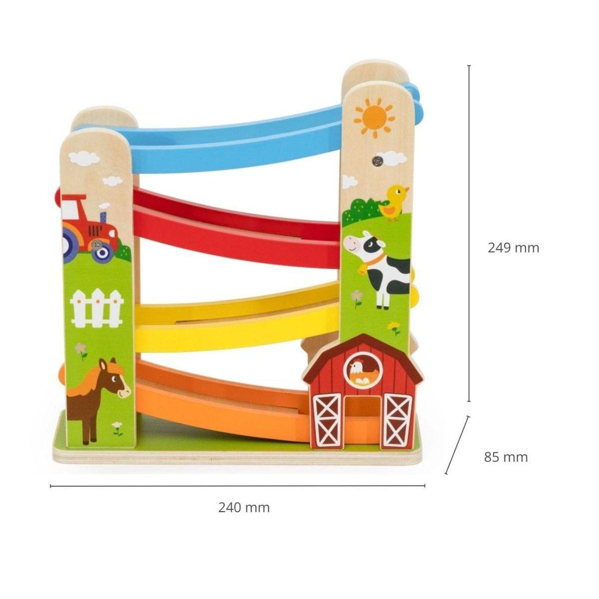 Voir la diapositive 3 : VIGA Toboggan à voitures  44844 - circuit ferme 4 niveaux en bois