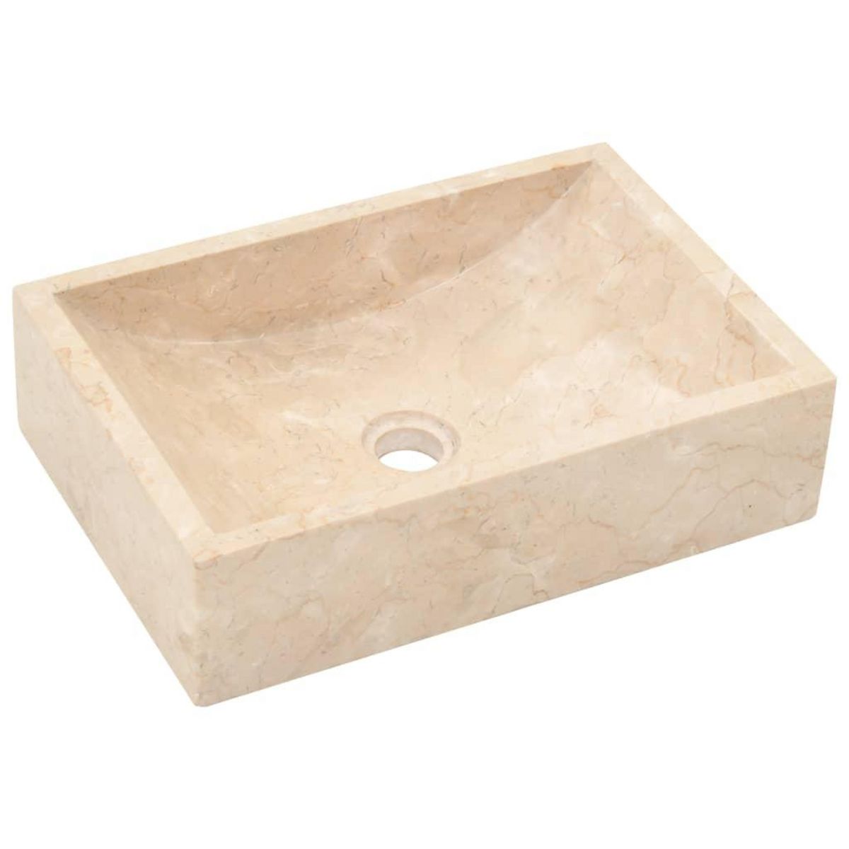 VIDAXL Lavabo 45x30x12 cm marbre creme brillant