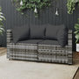 Voir la diapositive 1 : VIDAXL Canapes d'angle de jardin et coussins 2 pcs gris resine tressee