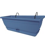 GARDENSTAR Balconnière en plastique avec supports - 50cm - Bleu Orage