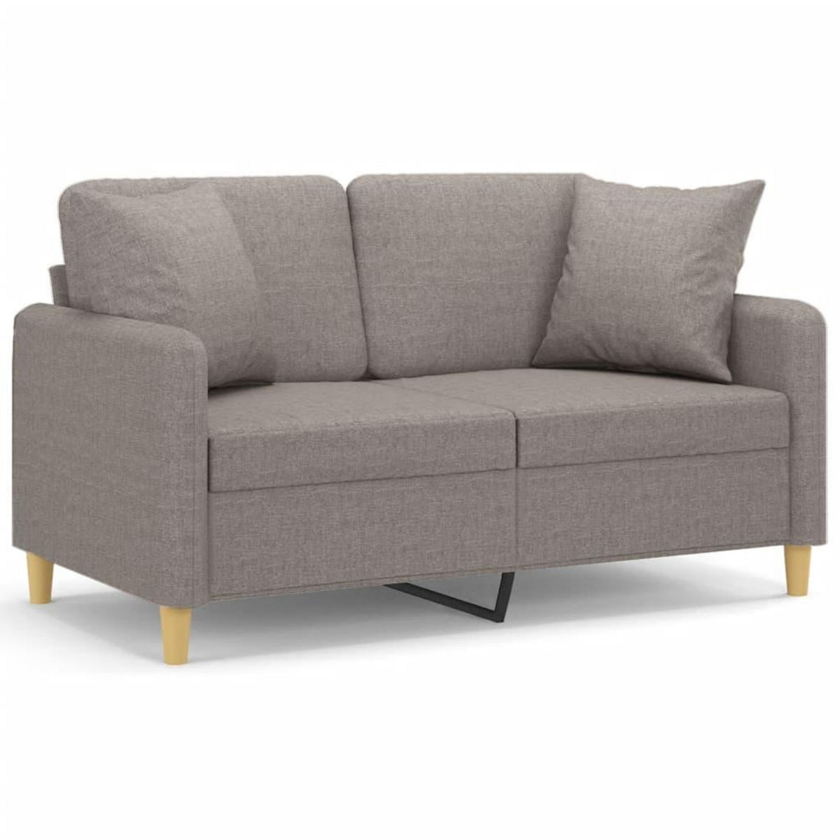 VIDAXL Canape 2 places avec oreillers decoratifs taupe 120 cm tissu