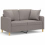Voir la diapositive 2 : VIDAXL Canape 2 places avec oreillers decoratifs taupe 120 cm tissu