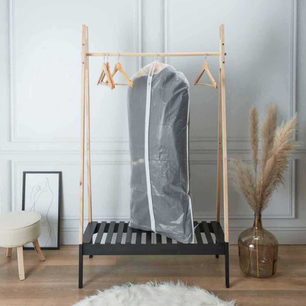 Paris Prix Lot de 4 Housses de Protection  Habits  98cm Transparent