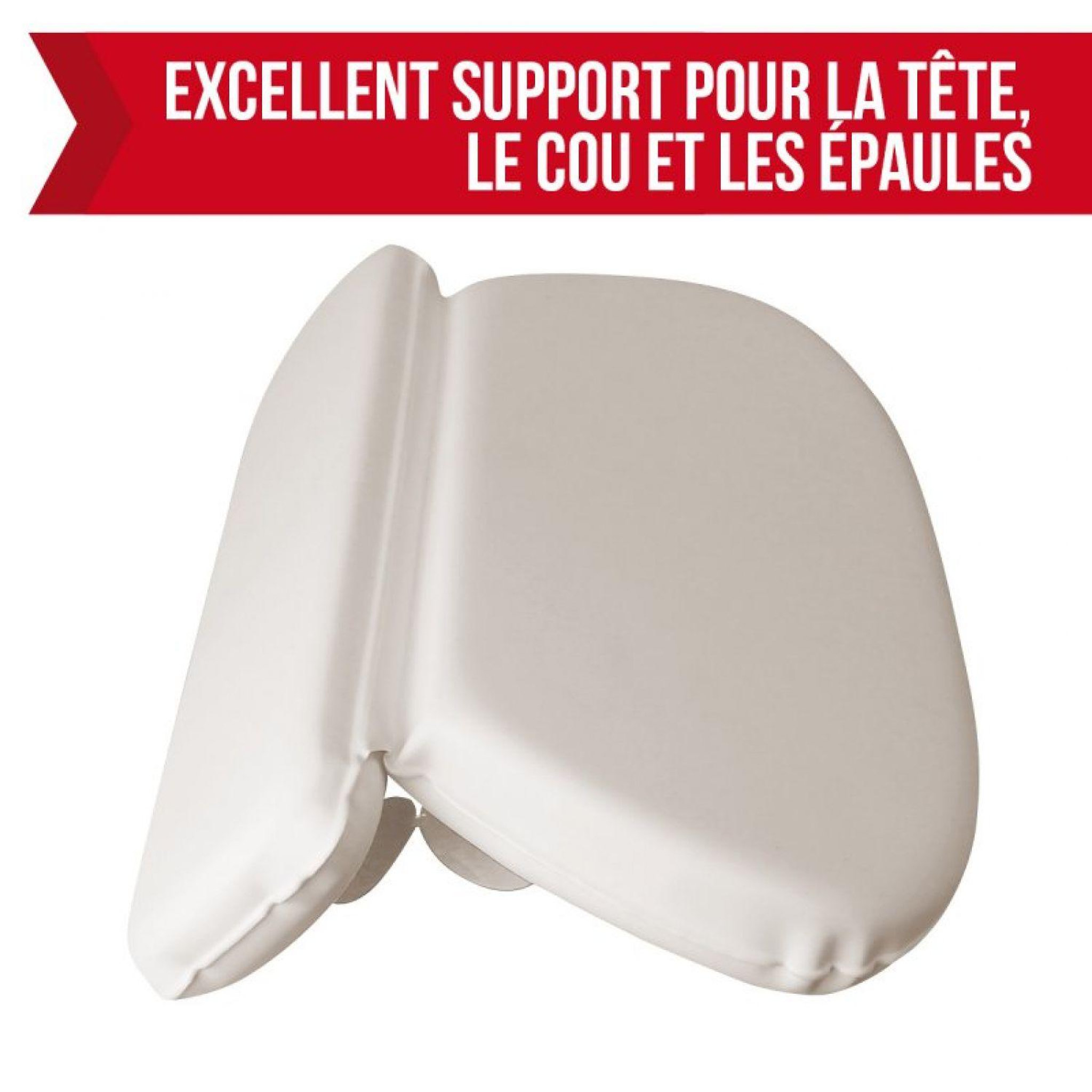 Voir la diapositive 5 : VIVEZEN Coussin, oreiller de bain avec ventouses pour baignoire, Spa, Jacuzzi - Blanc