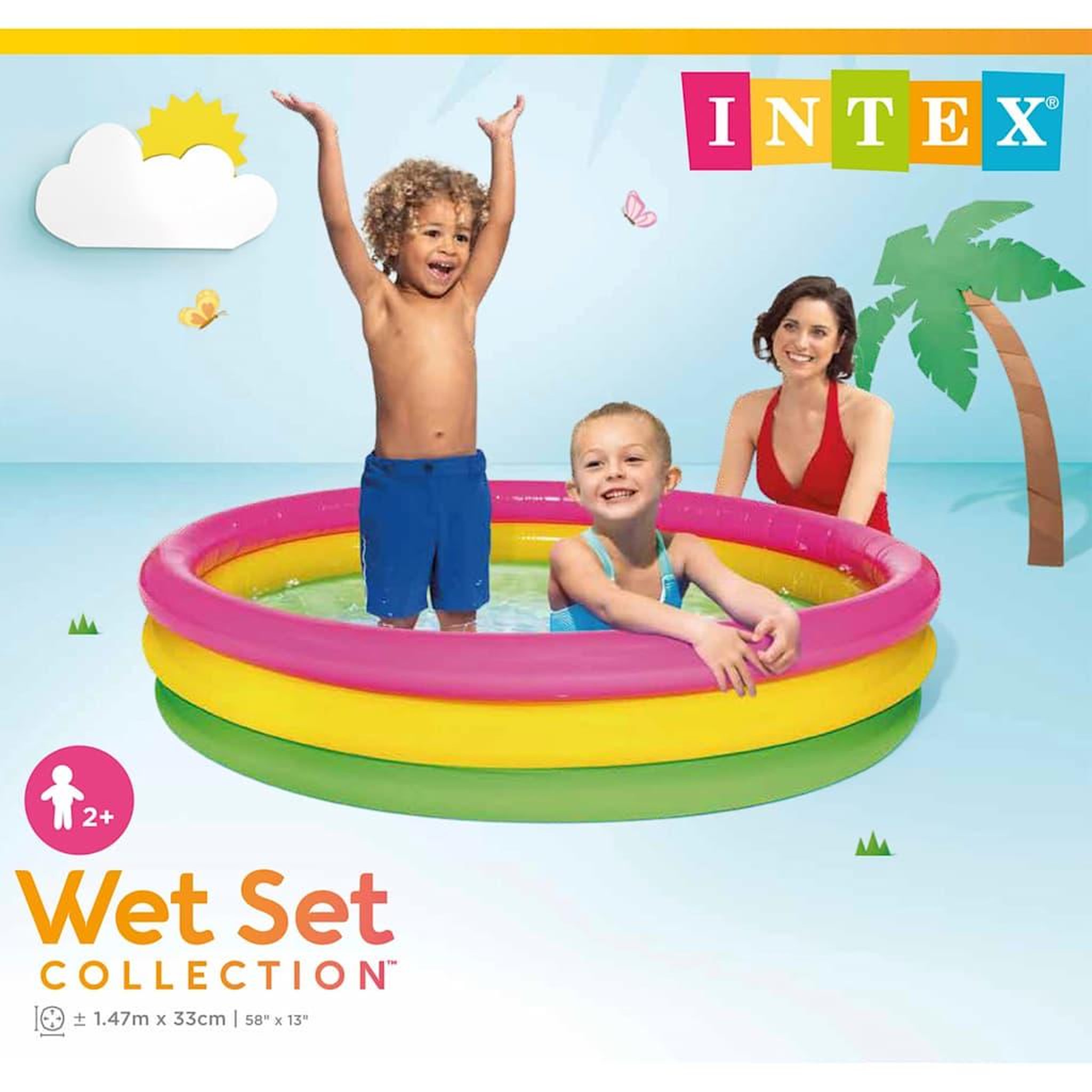 Voir la diapositive 3 : INTEX pataugeoire pour enfants - Trois boudins. Diamètre : 147 cm Hauteur : 33 cm
