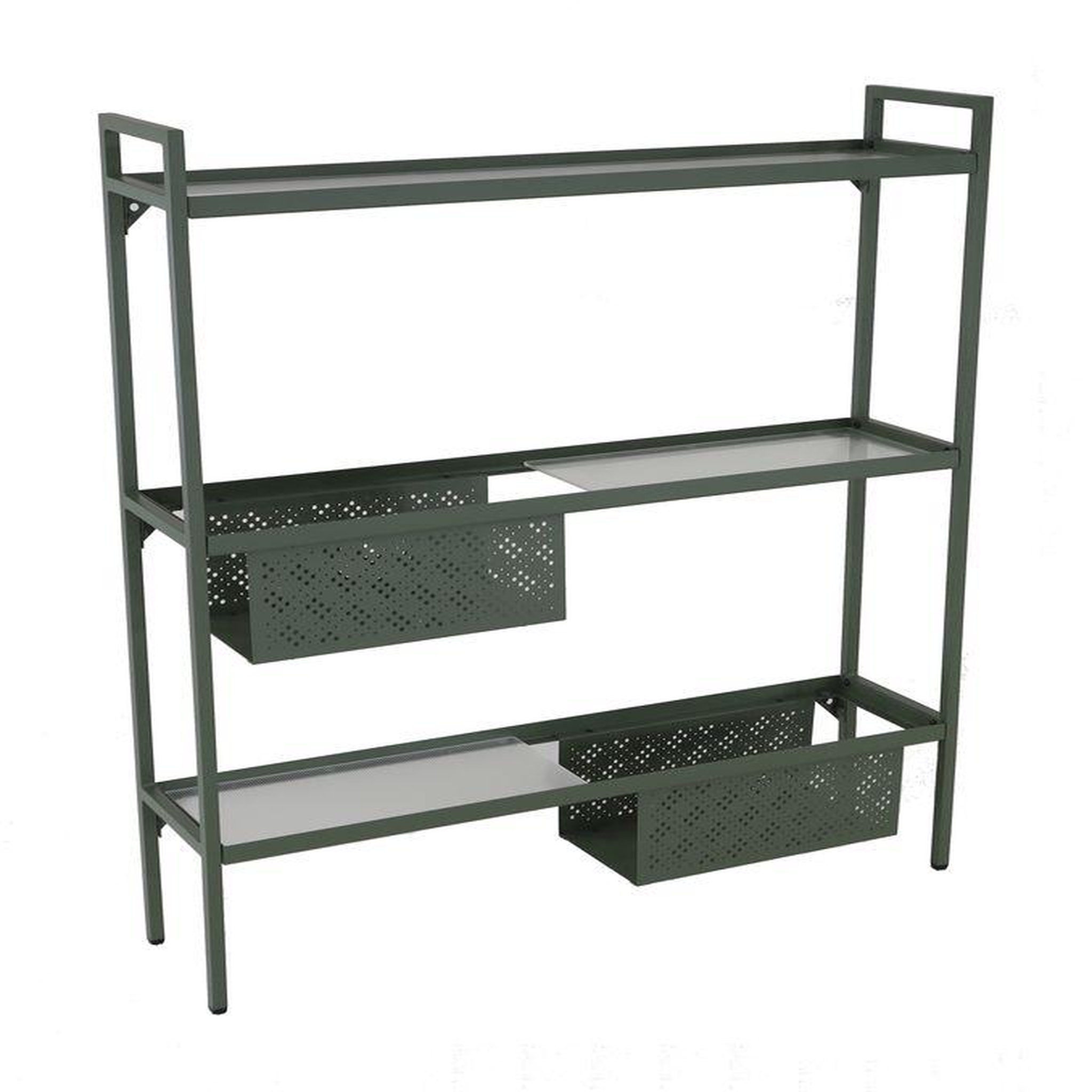 Proloisirs Etagère Balcon en acier à 3 niveaux - 118 x 24 x 102 cm - vert