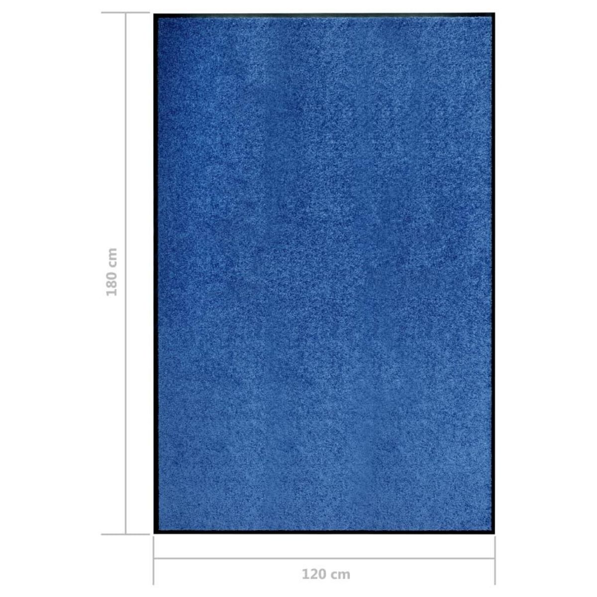 VIDAXL Paillasson lavable Bleu 120x180 cm