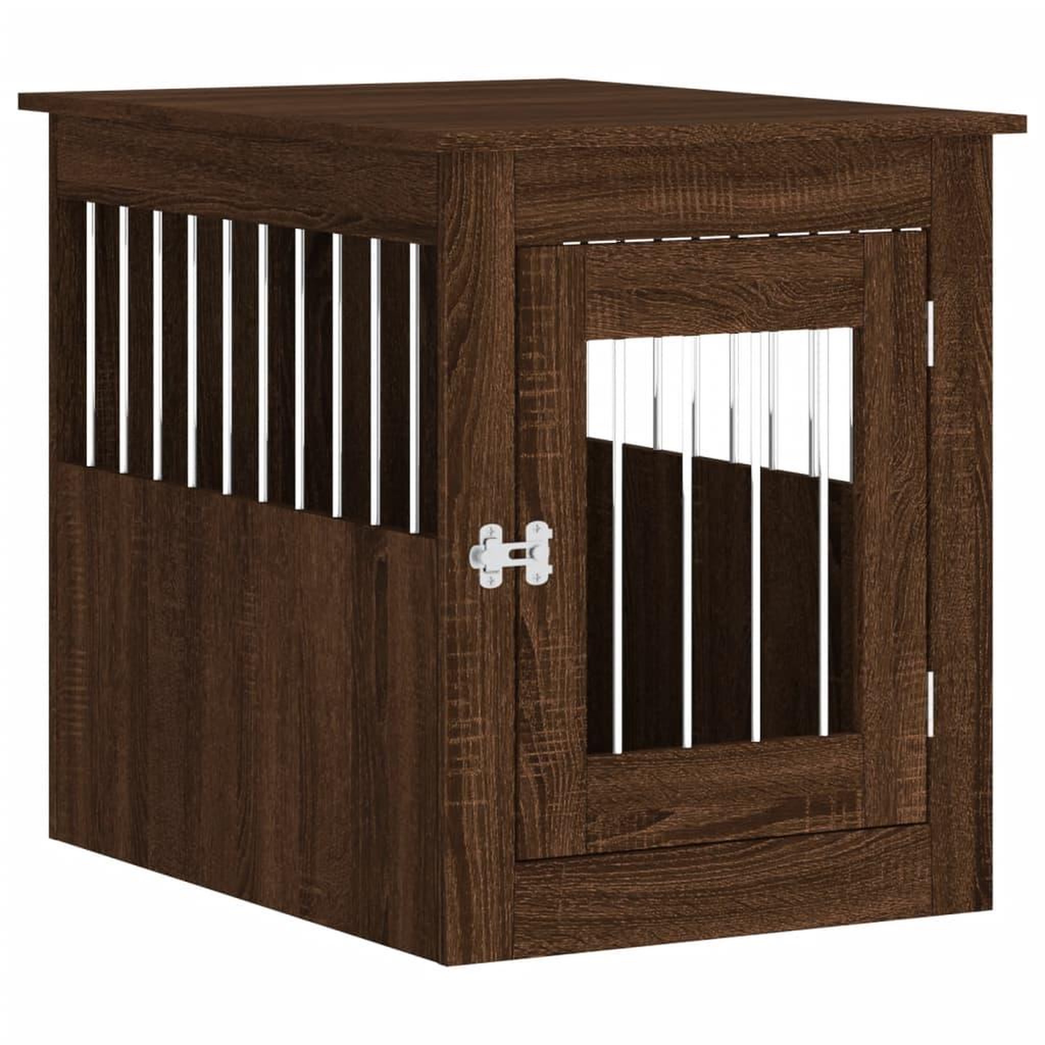 Voir la diapositive 2 : VIDAXL Meuble de cage pour chiens chene marron 55x75x65 cm