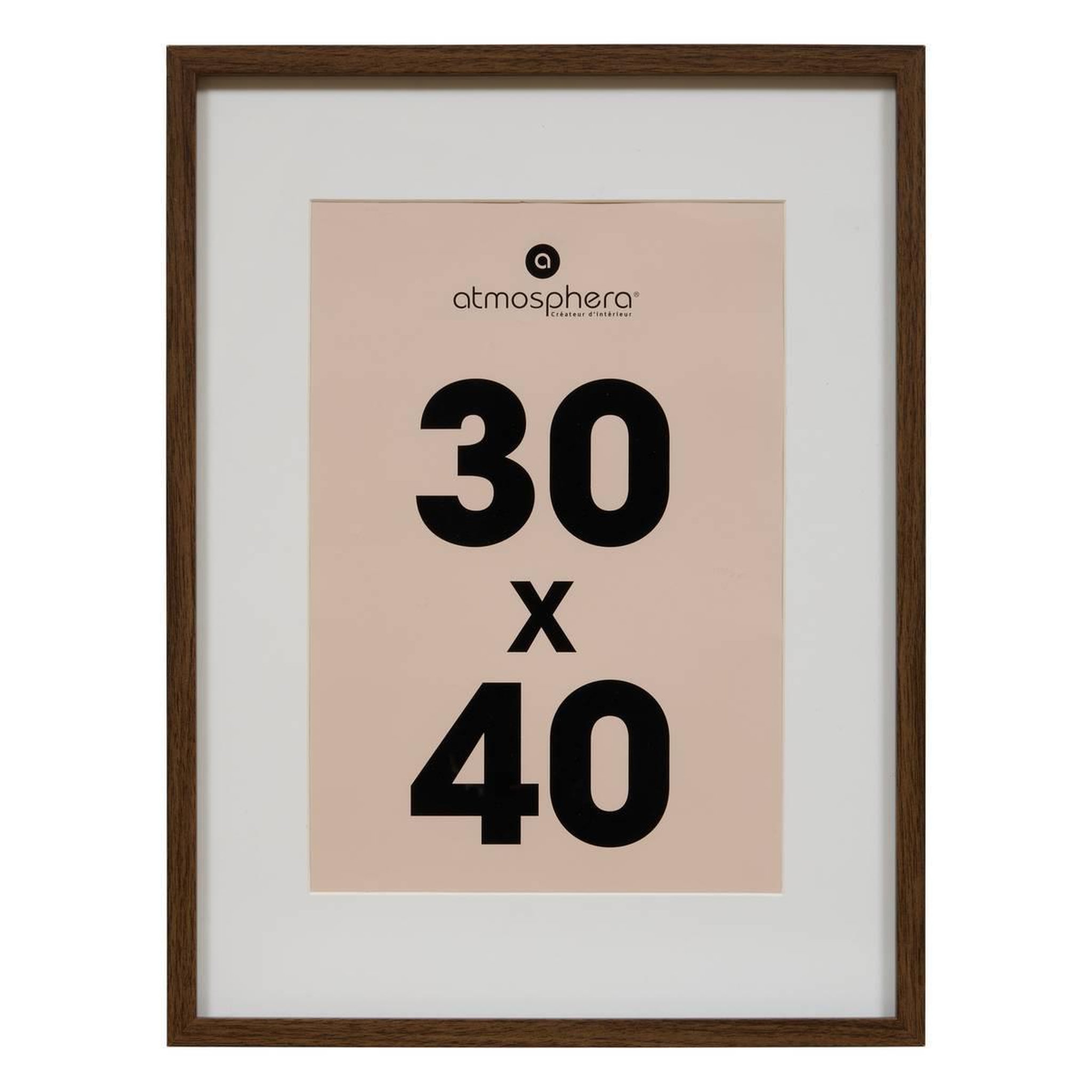 ATMOSPHERA Cadre photo en verre  manu  30x40cm marron
