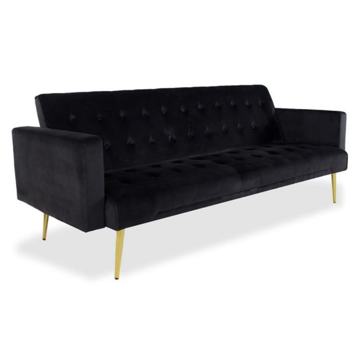 Paris Prix Canapé Convertible Velours  Tybio  191cm Noir