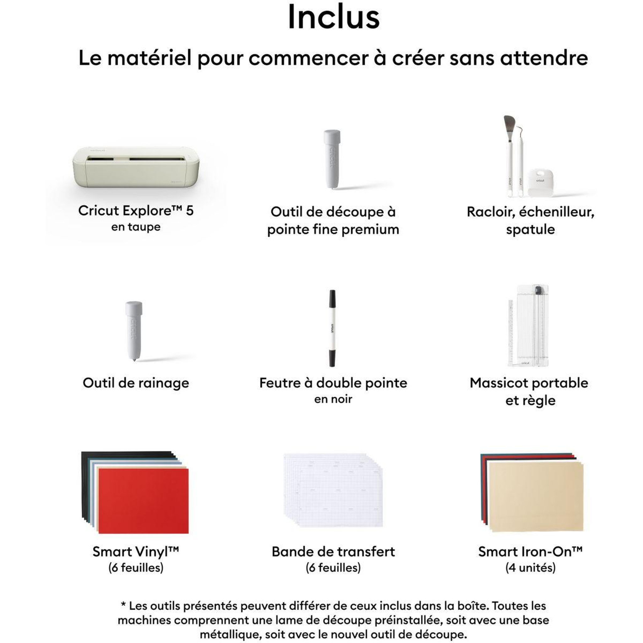 Voir la diapositive 2 : CRICUT Machine de découpe pack explore 5 crème