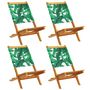 Voir la diapositive 2 : VIDAXL Chaises de jardin pliantes lot de 4 vert tissu et bois massif