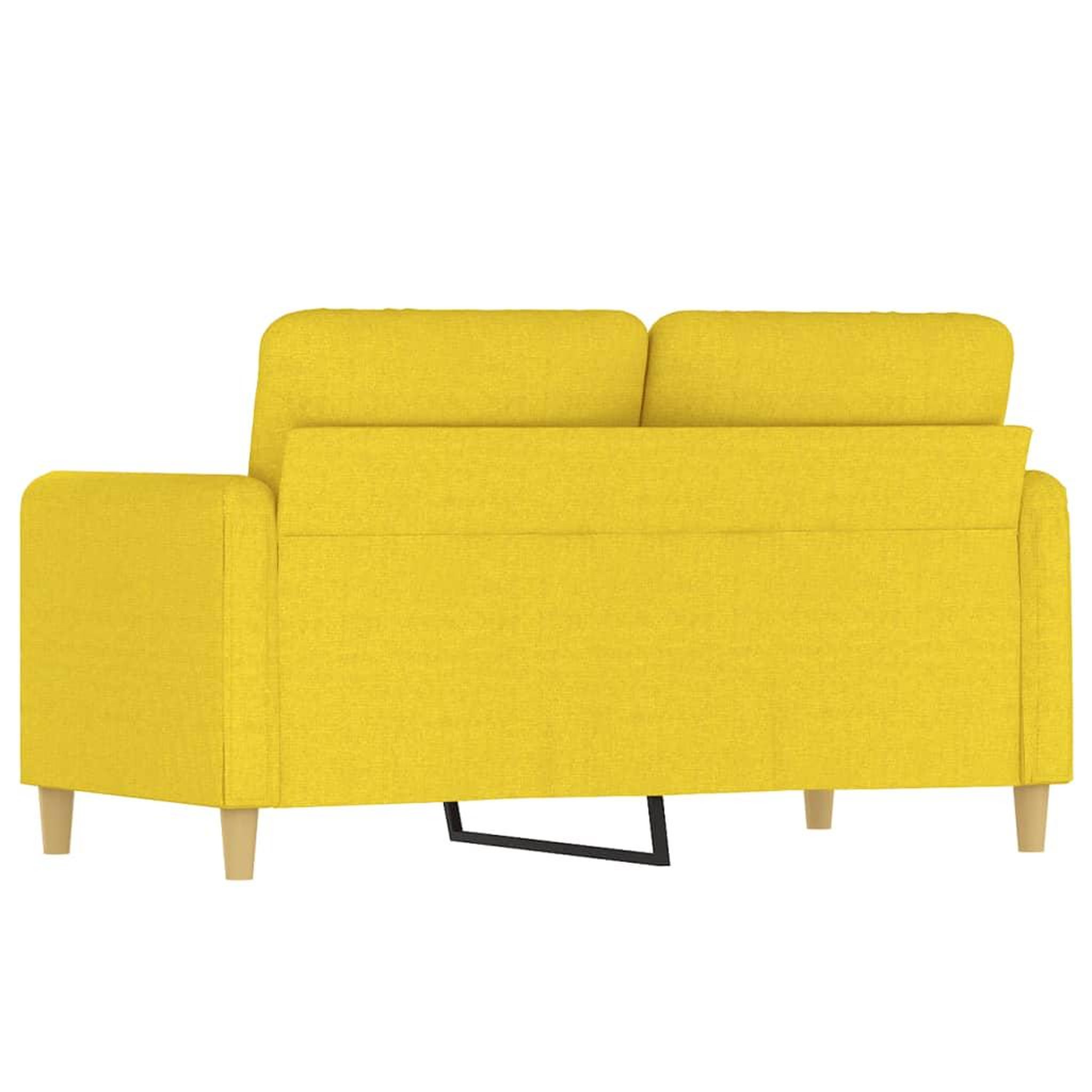 Voir la diapositive 5 : VIDAXL Canape a 2 places Jaune clair 120 cm Tissu