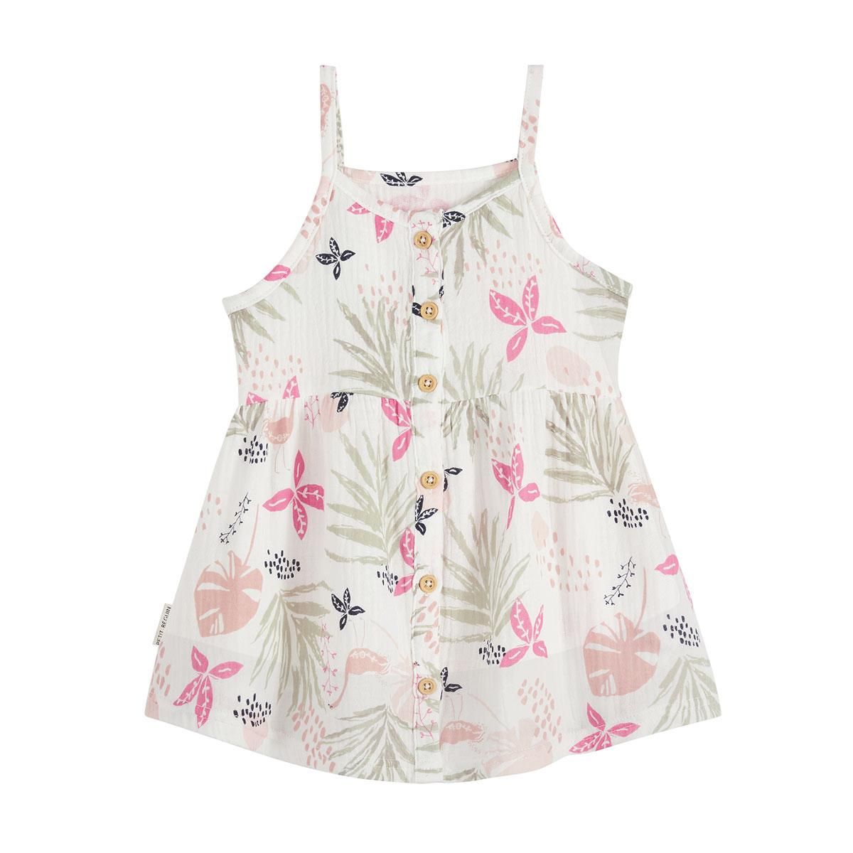 Petit Béguin Robe enfant en gaze de coton Calipso