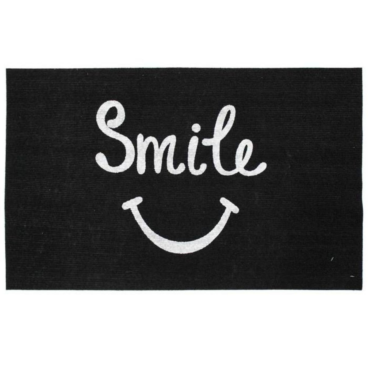 Paris Prix Tapis Imprimé Phosphorescent  Smile  45x70cm Noir