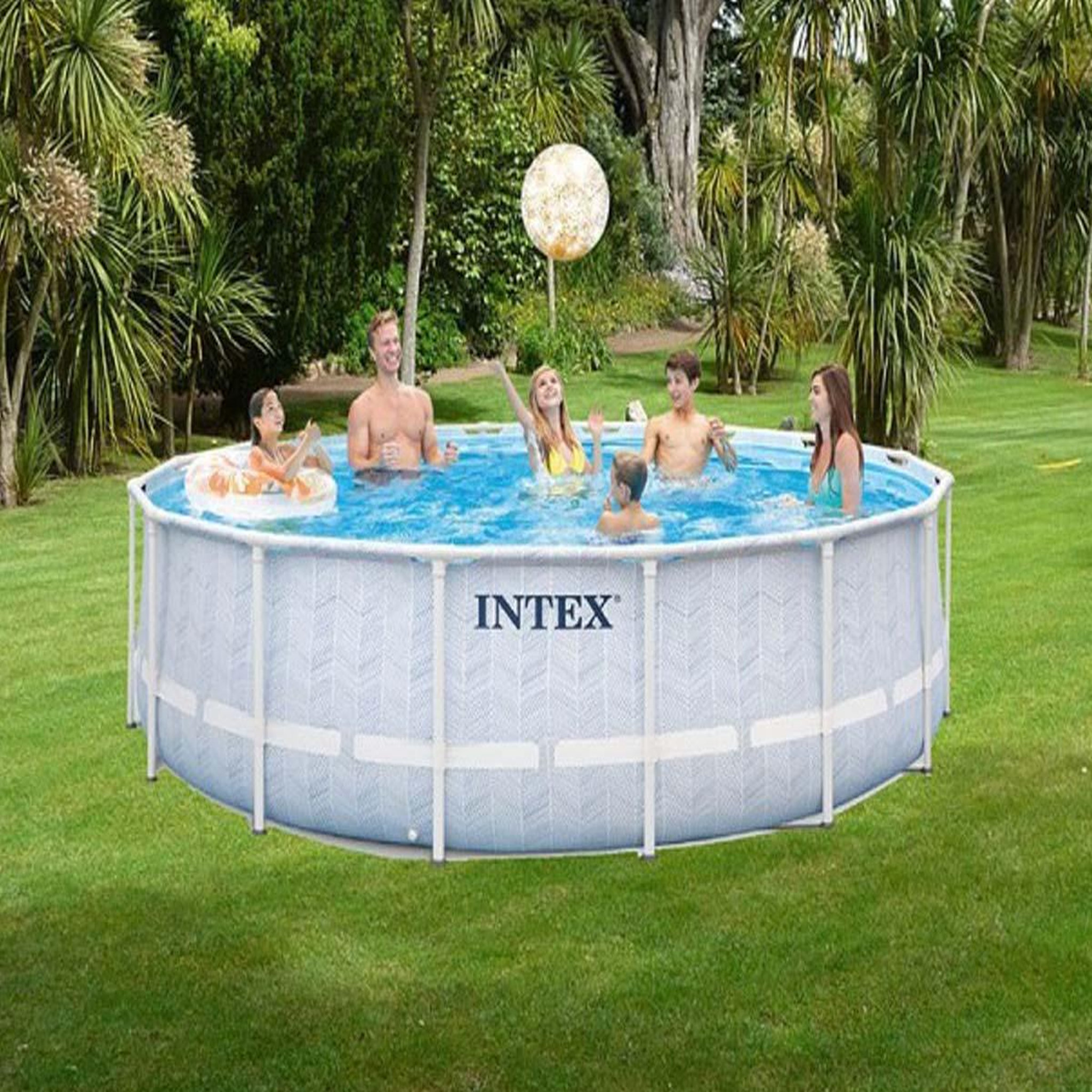 Voir la diapositive 6 : INTEX Piscine tubulaire chevron ronde 4,88 x 1,22 m - intex