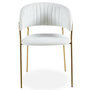 Voir la diapositive 4 : Paris Prix Lot de 4 Chaises en Bouclette  Batora  79cm Crème & Or