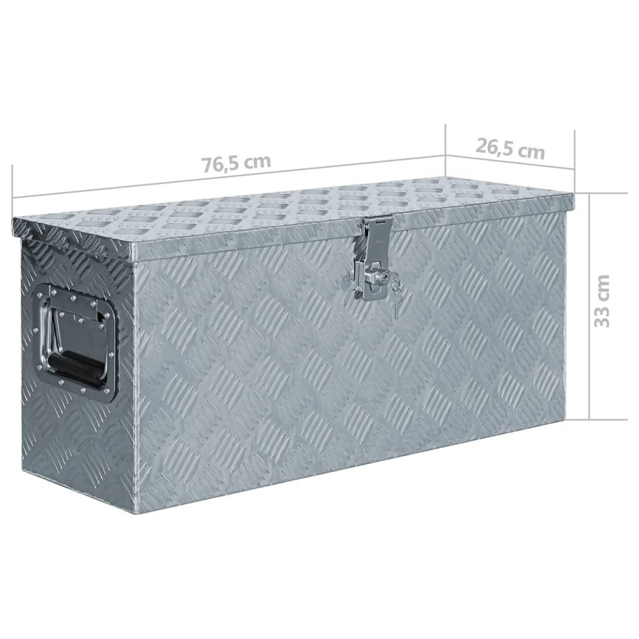 Voir la diapositive 6 : VIDAXL Boîte en aluminium 76,5 x 26,5 x 33 cm Argente