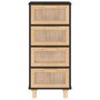 Voir la diapositive 4 : VIDAXL Buffet Noir 40x30x90 cm Bois de pin massif et rotin naturel