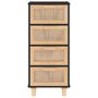 Voir la diapositive 4 : VIDAXL Buffet Noir 40x30x90 cm Bois de pin massif et rotin naturel