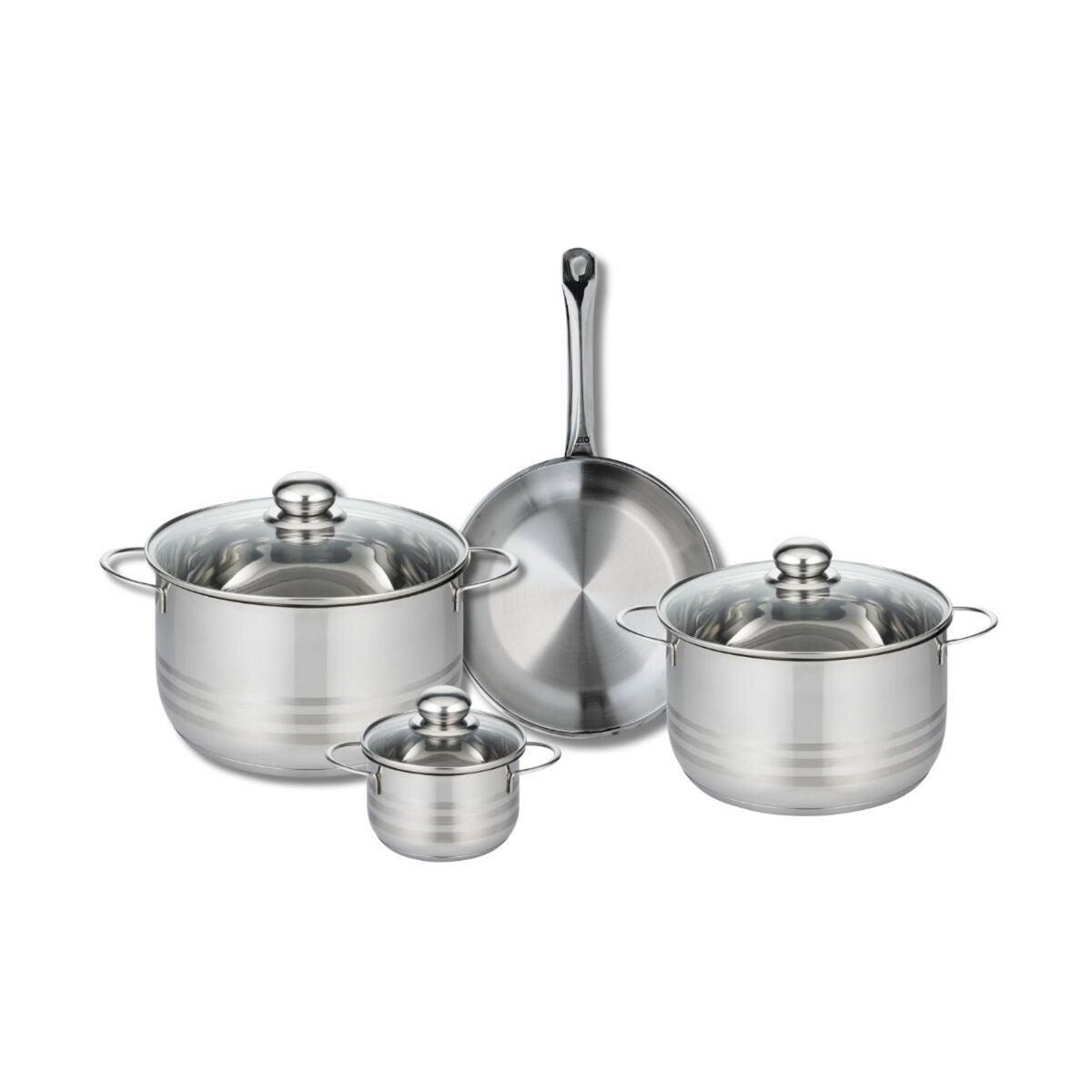 ELO Ensemble de 1 Poêle de cuisson 24 cm et 3 faitouts 12, 20 et 24 cm Elo Profi Brillant