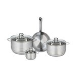ELO Ensemble de 1 Poêle de cuisson 24 cm et 3 faitouts 12, 20 et 24 cm Elo Profi Brillant