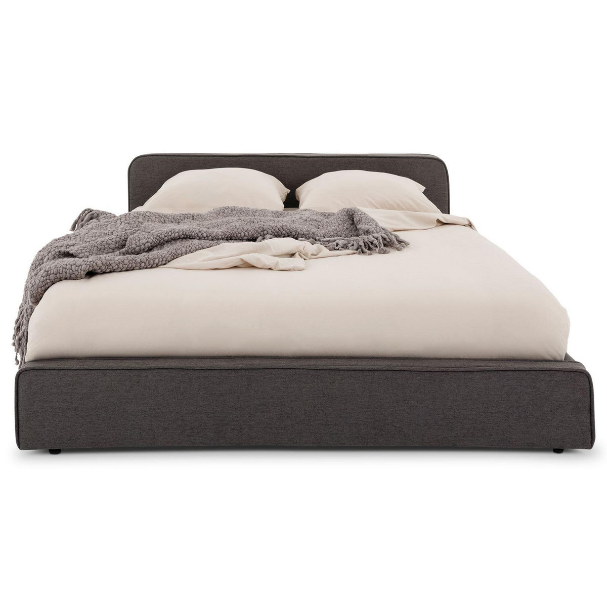 IDIMEX Lit double BELARTI 140 x 190 cm, revêtement en tissu