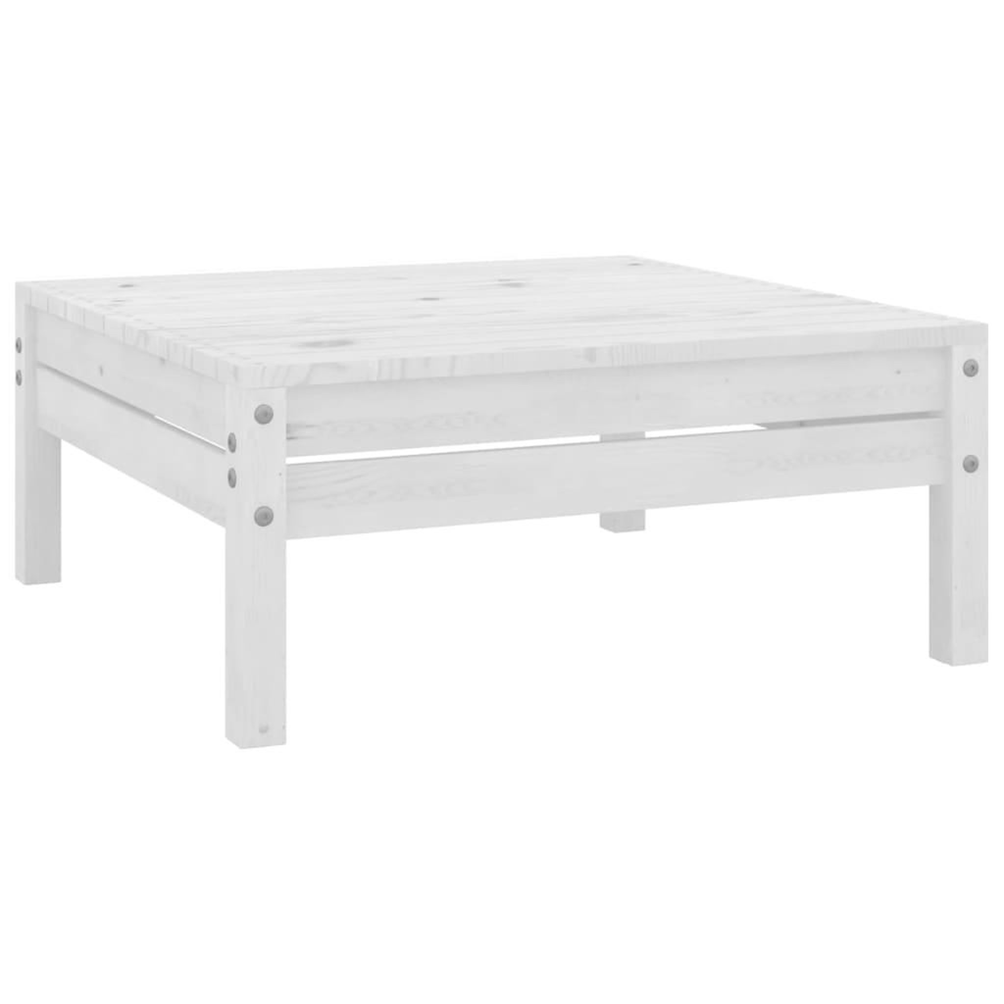VIDAXL Repose-pied de jardin blanc bois de pin massif