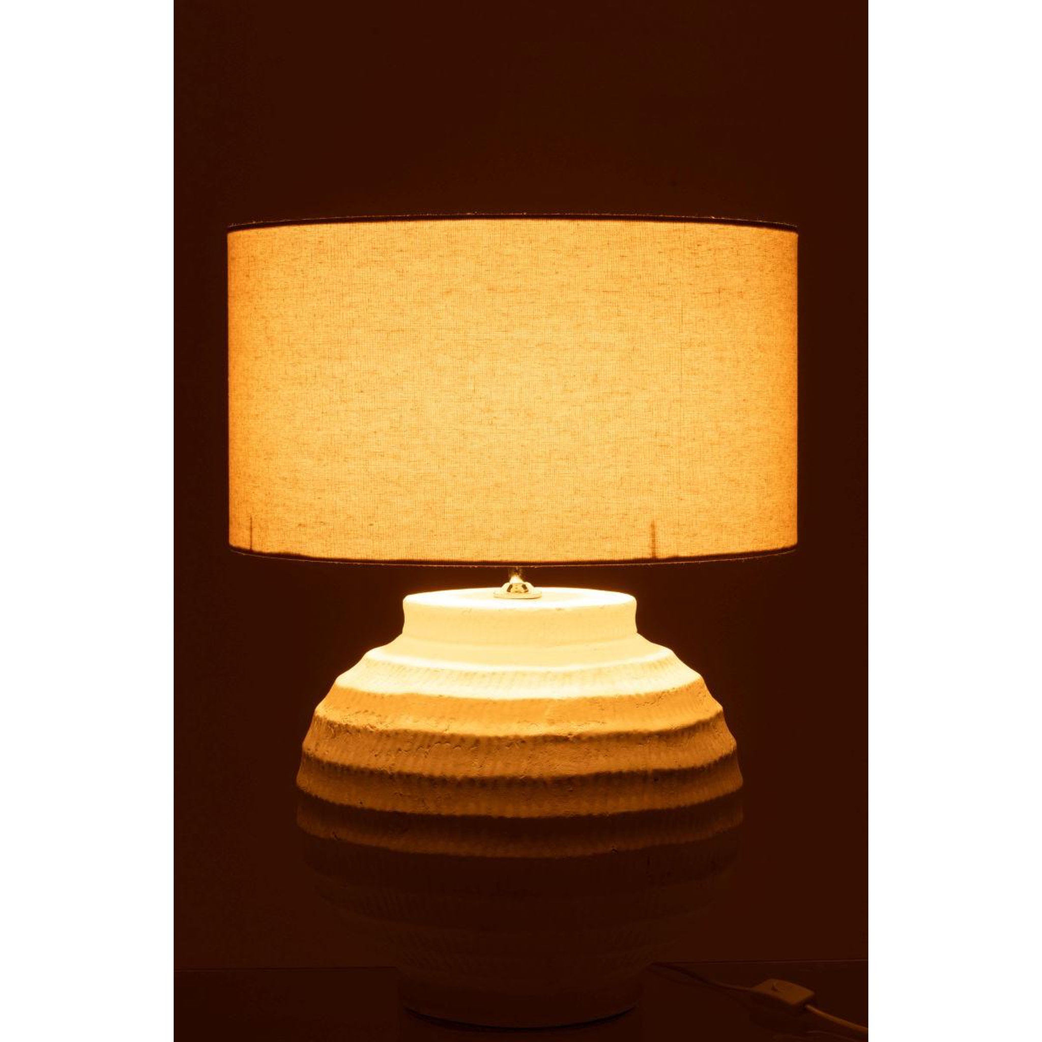 Voir la diapositive 3 : J-LINE Lampe à poser en terre cuite  shawna  46cm blanc