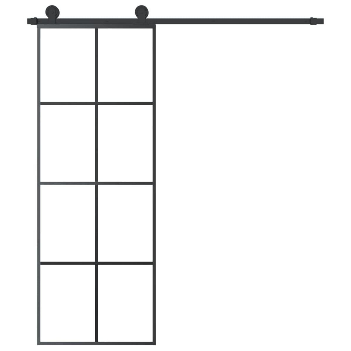VIDAXL Porte coulissante avec kit de quincaillerie 76x205 cm Verre ESG