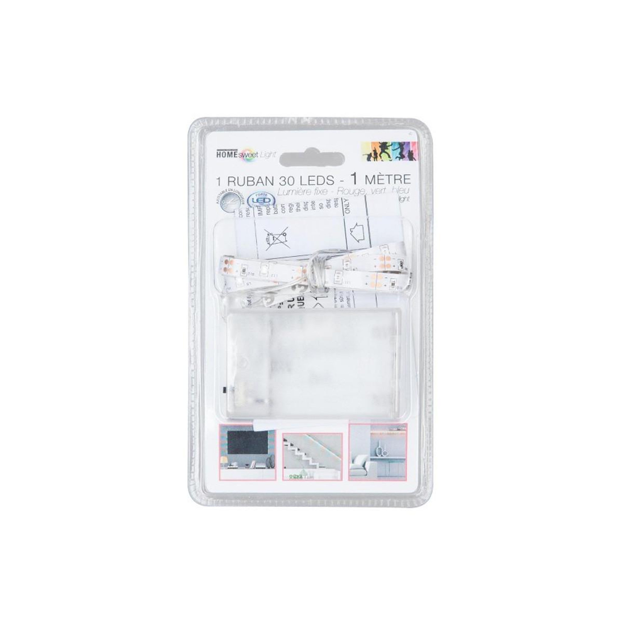 Voir la diapositive 3 : Home sweet lights Ruban led à piles 100cm multicolore