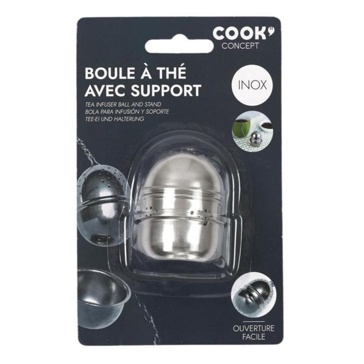 Paris Prix Boule à Thé & Support  Déborde  5cm Argent