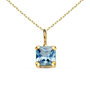 Voir la diapositive 1 : L'ATELIER D'AZUR Collier - Pendentif Or Jaune 18 Carats 750/000 - Zirconium Bleu Topaze - Chaine Dorée